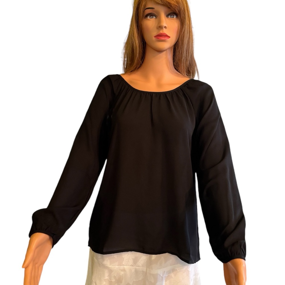 Three Eighty Two Black Blouse